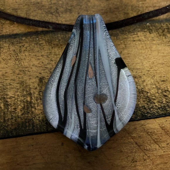 Murano glass blue pendant necklace - Picture 2 of 6